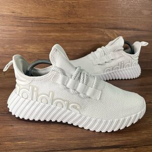 Adidas Kaptir 3.0 Running Shoes Triple White Men’s Size 8 Athletic Sneakers